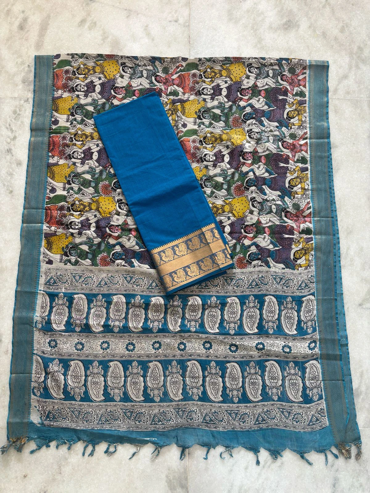 Mangalagiri Kanchi Border with Chennuri Silk