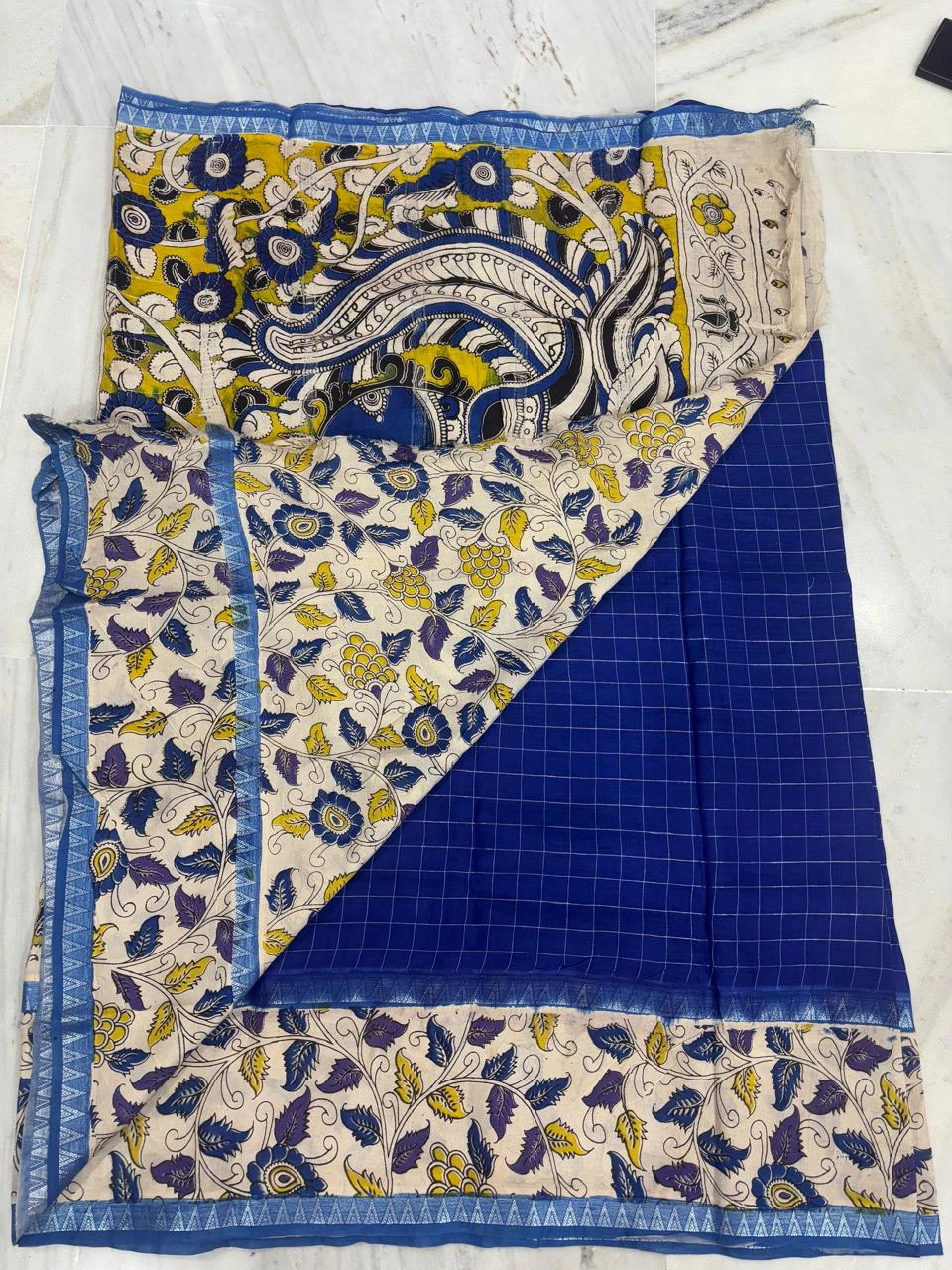 Chennuri Silk checks Gap border Saree